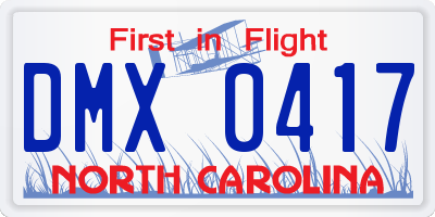 NC license plate DMX0417