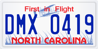 NC license plate DMX0419