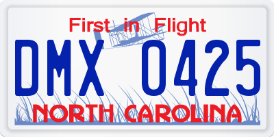 NC license plate DMX0425