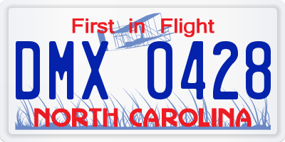NC license plate DMX0428