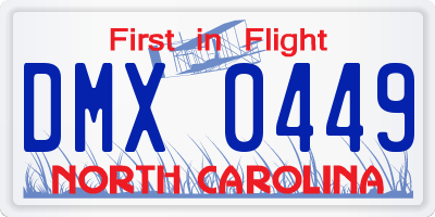 NC license plate DMX0449
