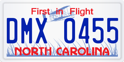 NC license plate DMX0455