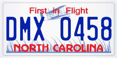 NC license plate DMX0458
