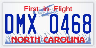 NC license plate DMX0468