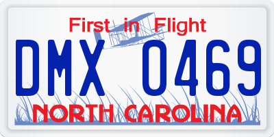 NC license plate DMX0469