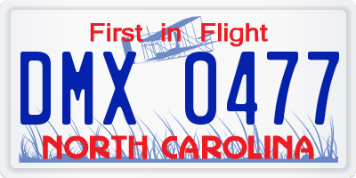 NC license plate DMX0477