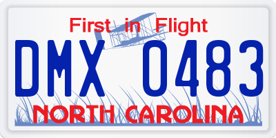 NC license plate DMX0483