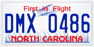 NC license plate DMX0486