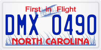 NC license plate DMX0490
