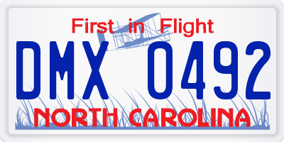NC license plate DMX0492