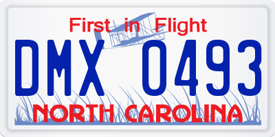 NC license plate DMX0493