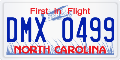 NC license plate DMX0499