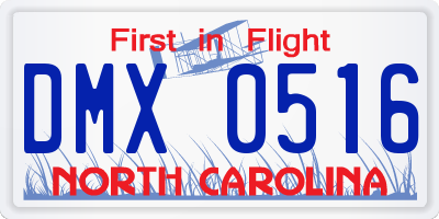 NC license plate DMX0516