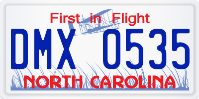 NC license plate DMX0535