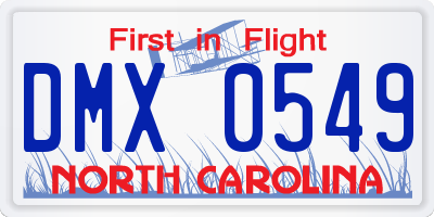 NC license plate DMX0549