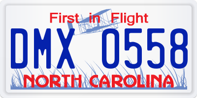 NC license plate DMX0558