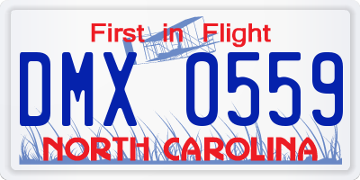 NC license plate DMX0559