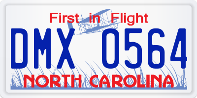 NC license plate DMX0564