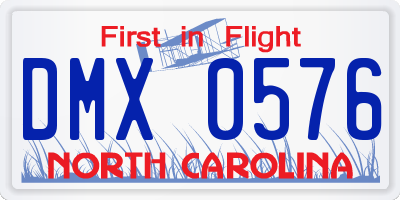 NC license plate DMX0576