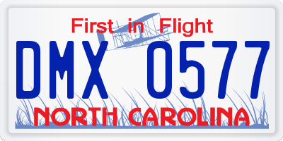 NC license plate DMX0577