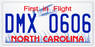 NC license plate DMX0606