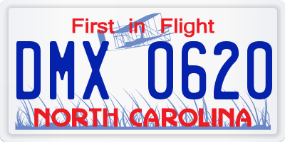 NC license plate DMX0620