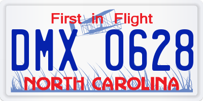 NC license plate DMX0628