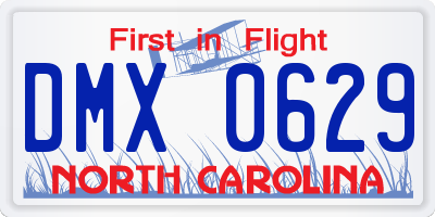 NC license plate DMX0629