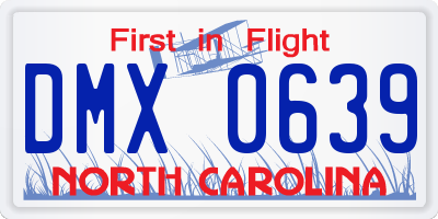 NC license plate DMX0639