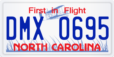 NC license plate DMX0695