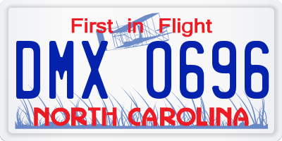 NC license plate DMX0696