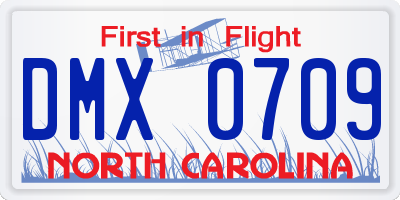 NC license plate DMX0709