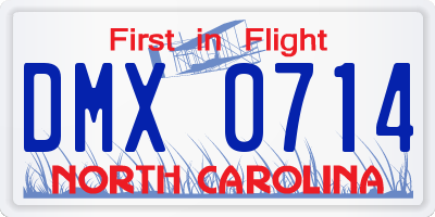 NC license plate DMX0714