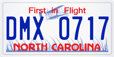 NC license plate DMX0717