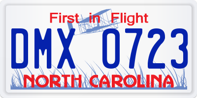 NC license plate DMX0723