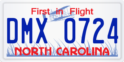 NC license plate DMX0724