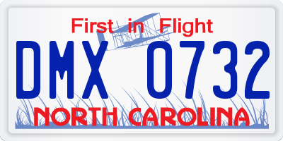NC license plate DMX0732