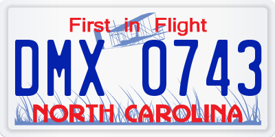 NC license plate DMX0743