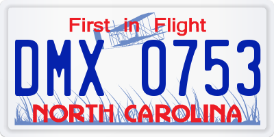 NC license plate DMX0753