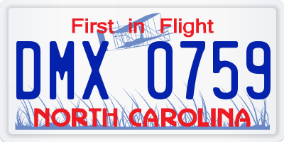 NC license plate DMX0759