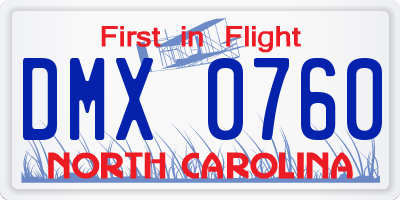 NC license plate DMX0760