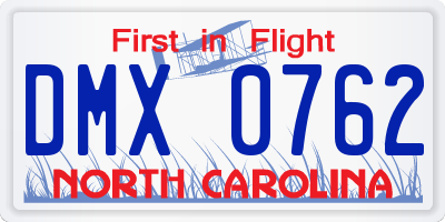 NC license plate DMX0762