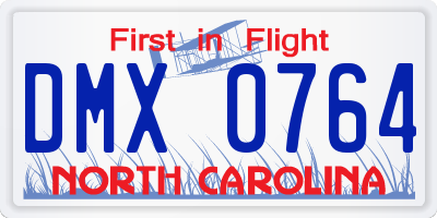 NC license plate DMX0764