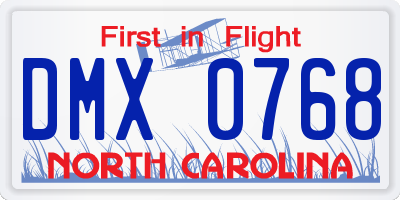 NC license plate DMX0768