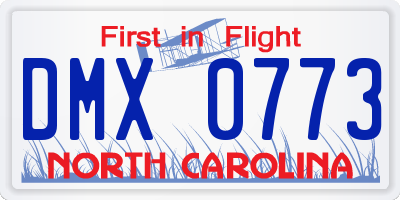 NC license plate DMX0773