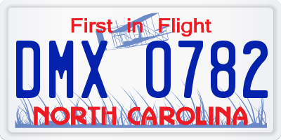 NC license plate DMX0782