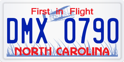 NC license plate DMX0790