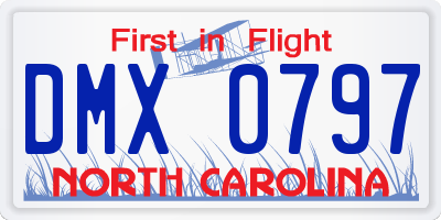 NC license plate DMX0797