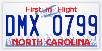 NC license plate DMX0799
