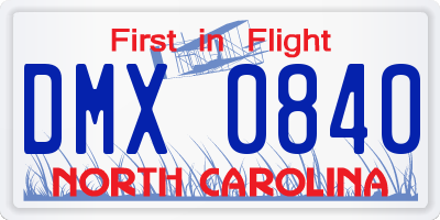 NC license plate DMX0840